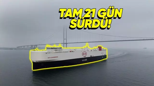 BYD'nin Araç Gemisi 'BYD Changzhou', 7 Bin Araçla Türkiye'ye Geldi