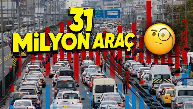 Türkiye'de Vasıta Sayısı 31 Milyona Ulaştı 1 Türkiye'de Araç Sayısı 31 Milyona Ulaştı