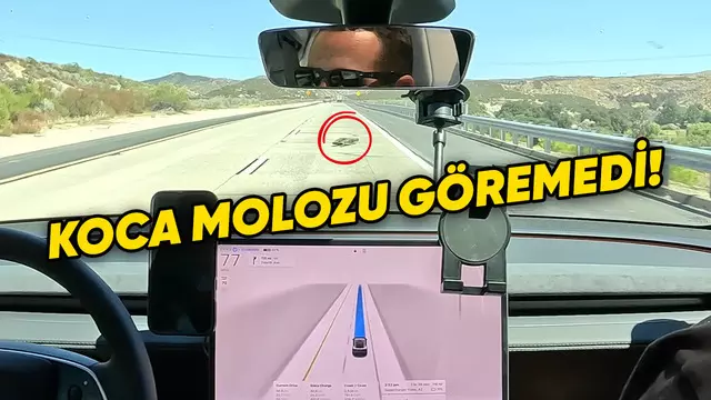 Tesla Otopilot Yoldaki Molozu Göremedi: Tekerler Yerden Kesildi! [Video]